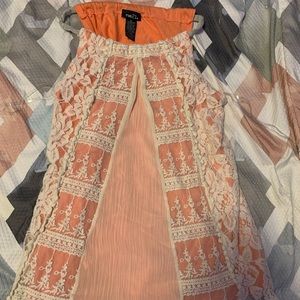 Orange lacy tank top